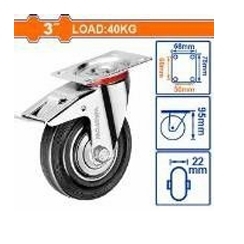Bánh xe đẩy cao su xoay 3" có khóa