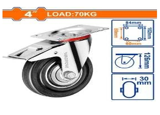 Bánh xe đẩy cao su xoay 4" có khóa WJL3343