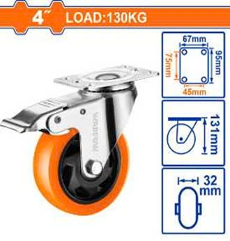 Bánh xe đẩy xoay 4" có khóa WJL2343