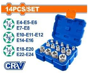 Bộ 14 đầu tuýp loại E WST3D14