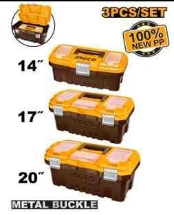 Bộ 3 hộp nhựa  đựng công cụ  14"+17"+20"  (khóa kim loại)
