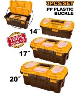 Bộ 3 hộp nhựa  đựng công cụ  14"+17"+20"  (khóa nhựa)