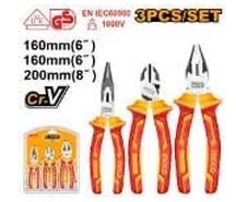 Bộ 3 kềm răng,  cắt, mũi nhọn  cách điện
