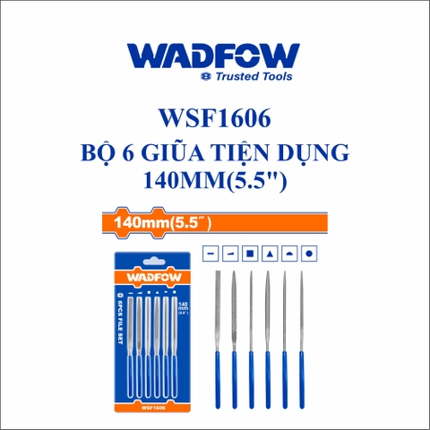 Bộ 6 giũa tiện dụng 140mm(5.5") wadfow WSF1606