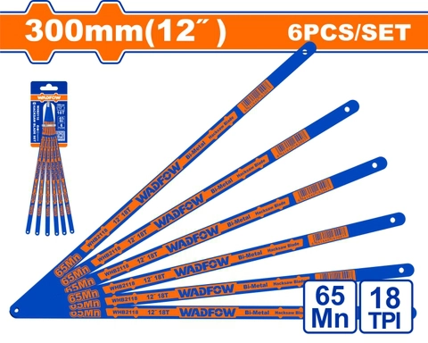 Bộ 6 lưỡi khung cưa sắt 300mm(12") 18T wadfow WHB2118
