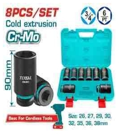 Bộ 8 đầu  tuýp tác động  sâu 3/4"DR