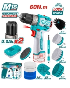 Bộ combo  máy khoan  TDLI16681  không chổi  than dùng pin  16V & 11 bàn  chải  TACB1101