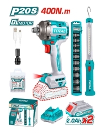 Bộ combo  máy siết  buloong  không chổi  than  TIWLI2040 &  dèn làm việc  TWLI35261  dùng pin 20V