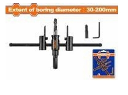 Bộ mũi khoan khoét lỗ tròn điều chỉnh 30-200mm (gỗ và thạch cao)