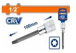 Đầu tuýp 1/2" ra đầu vít lục giác sao dài T30x100mm