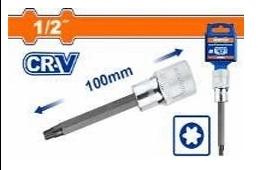 Đầu tuýp 1/2" ra đầu vít lục giác sao dài T40x100mm