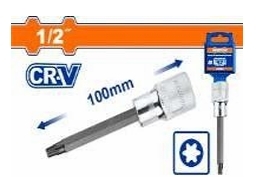 Đầu tuýp 1/2" ra đầu vít lục giác sao dài T45x100mm