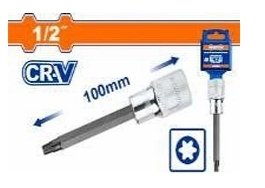 Đầu tuýp 1/2" ra đầu vít lục giác sao dài T50x100mm