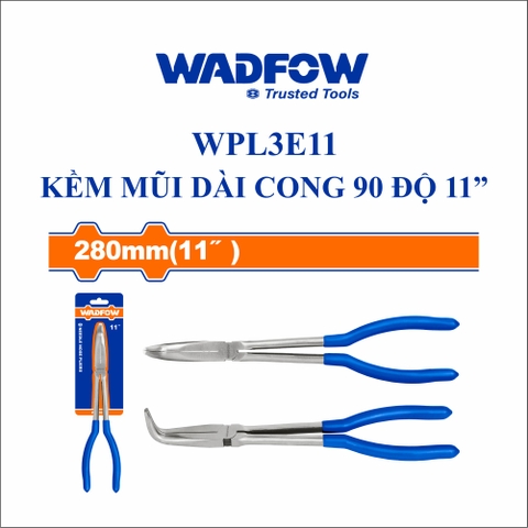 Kềm mũi dài cong 90 độ 11" wadfow WPL3E11