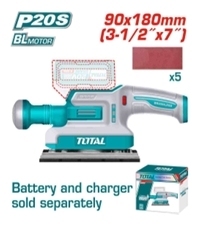 Máy chà  nhám hình  chữ nhật  không chổi  than dùng pin  20V (không  kèm pin &  sạc)