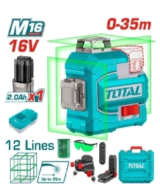 Máy đo mức  cân bằng tia  laser xanh 3D  dùng pin 16V
