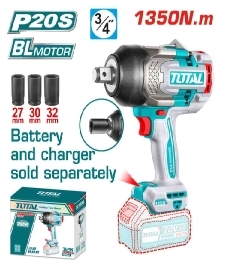 Máy siết  buloong  không chổi  than dùng pin  20V (không  kèm pin &  sạc)