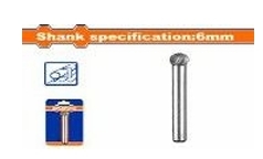 Mũi mài cacbua Tungsten 6x8mm (tròn)