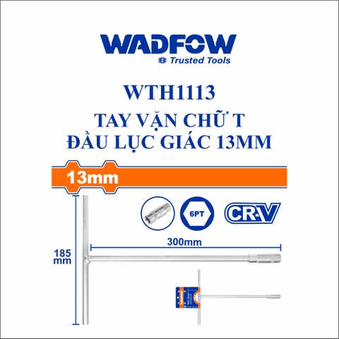 Tay vặn chữ T đầu lục giác 13mm wadfow WTH1113