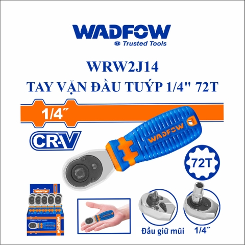 Tay vặn đầu tuýp 1/4" 72T wadfow WRW2J14