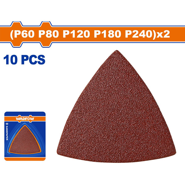 Bộ 10 giấy nhám tam giác (cho máy cắt gọc đa năng) WadFow WMA8K03