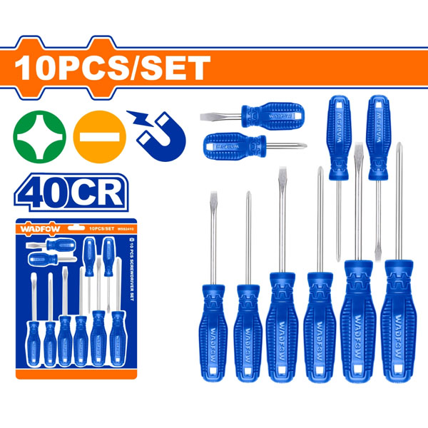 Bộ 10 tua vít dẹp & bake WadFow WSS2410