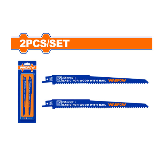 Bộ 2 lưỡi cưa kiếm (cưa gỗ có đinh) 225mm(9') WadFow WJT1111DF