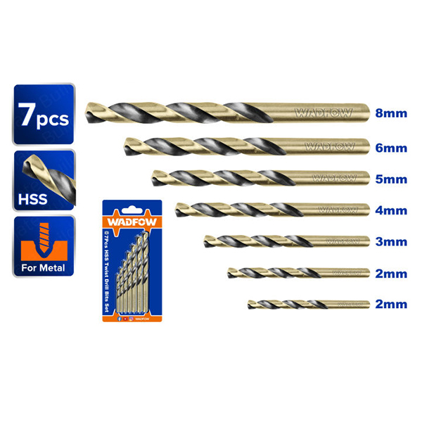 Bộ 7 mũi khoan xoắn ốc HSS Wadfow WTD3K01