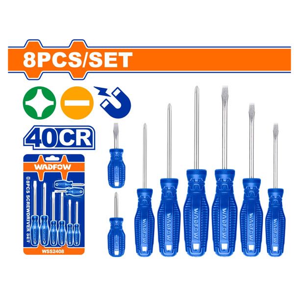 Bộ 8 tua vít dẹp & bake WadFow WSS2408
