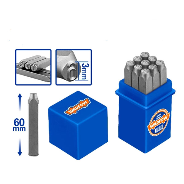 Bộ 9 mũi đột chữ số 3mm WadFow WCC9593