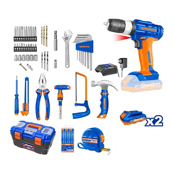 Bộ máy khoan pin và 119 món dụng cụ Wadfow WDT1B119