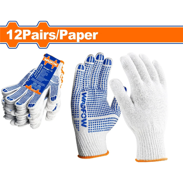 Găng tay dệt kim & có đốm chấm nhựa PVC XL Wadfow WKG1801