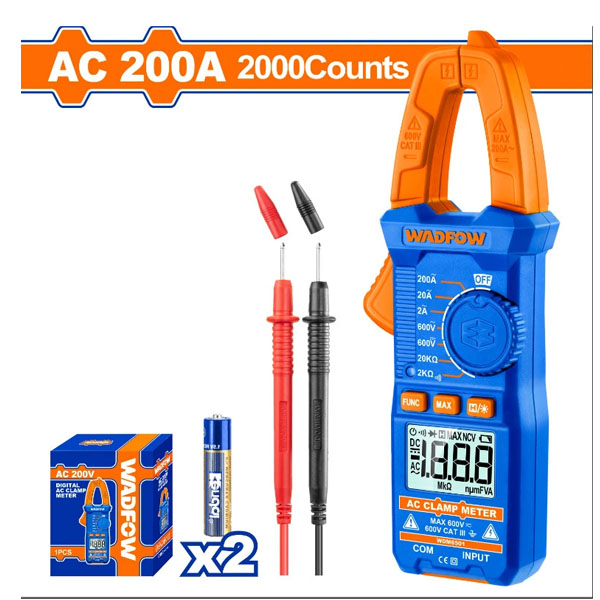 Kìm đo AC kỹ thuật số 200A-2000 số đếm WadFow WDM6501