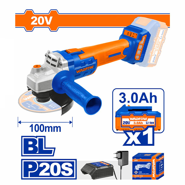 Máy mài góc dùng pin Lithium-ion 20V Wadfow WLAPM11 (Không Chổi Than)