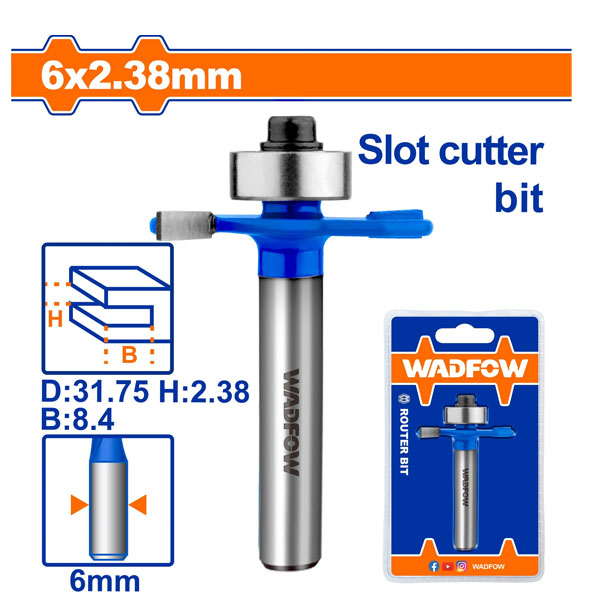 Mũi phay gỗ cắt rãnh WadFow WRG4401 6x6x2mm
