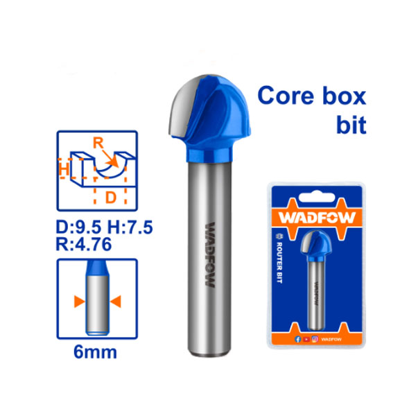 Mũi phay gỗ đầu tròn 6x6x12.7mm WadFow WRG8404