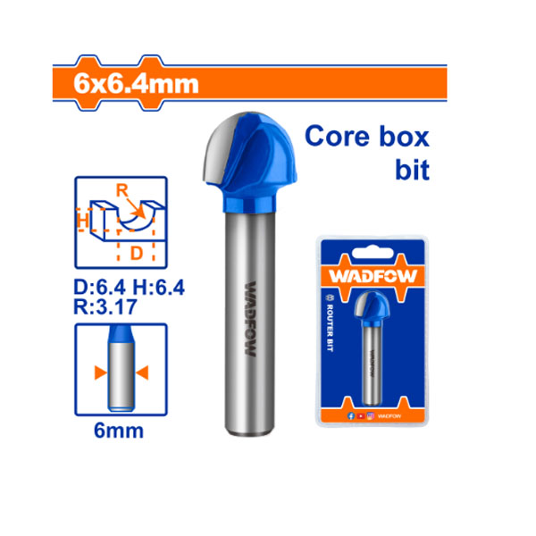 Mũi phay gỗ đầu tròn 6x6x6.4mm WadFow WRG8401