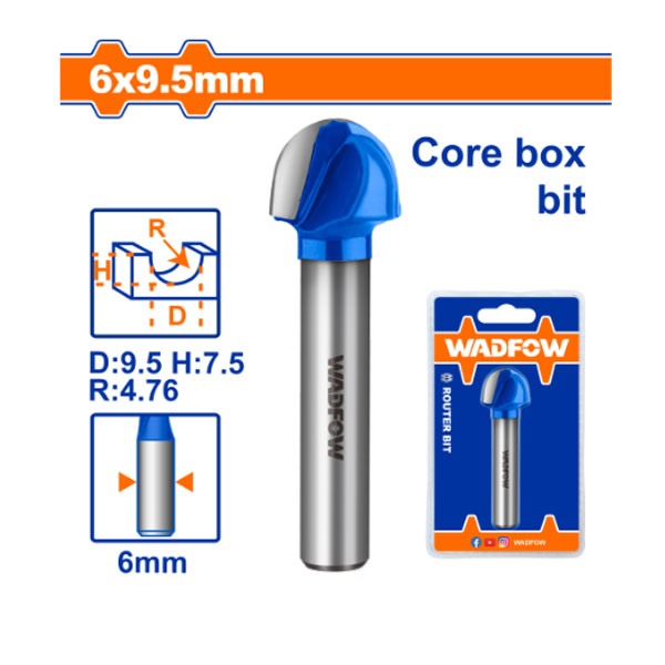 Mũi phay gỗ đầu tròn 6x6x9.5mm WadFow WRG8403