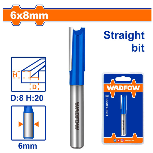 Mũi phay gỗ thẳng WadFow WRG1402 6x8mm
