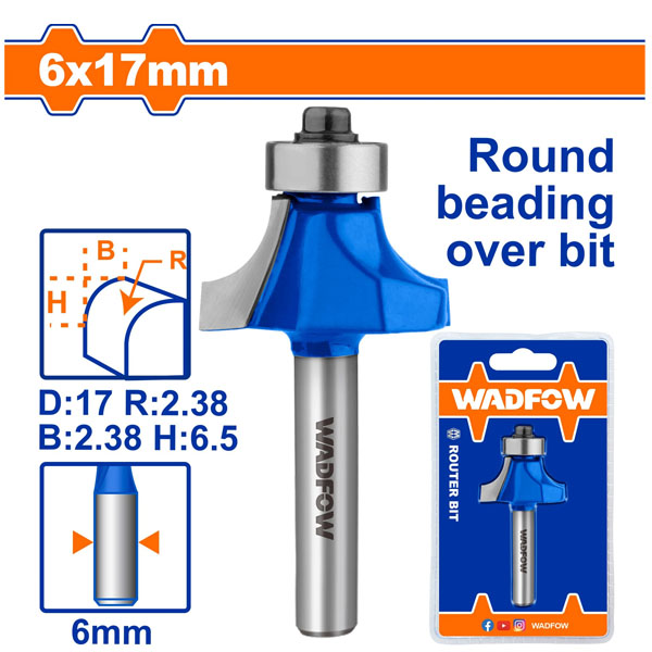 Mũi phay gỗ vát mép WadFow WRG6401 6x6x17mm