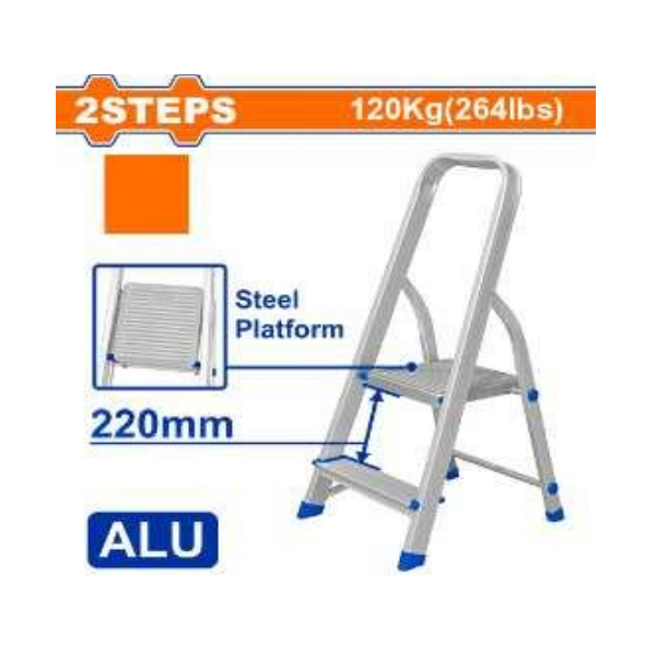 Thang nhôm ghế tay vịn 2 bậc Wadfow WLD3H02