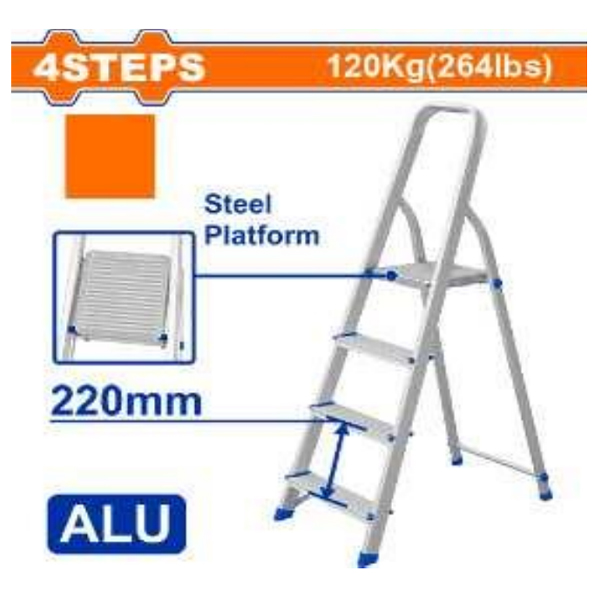 Thang nhôm ghế tay vịn 4 bậc Wadfow WLD3H04