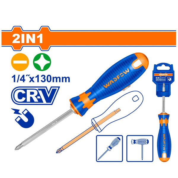 Tua vít dẹp & bake 1/4'x130mm 2 trong 1 WadFow WSS45M3